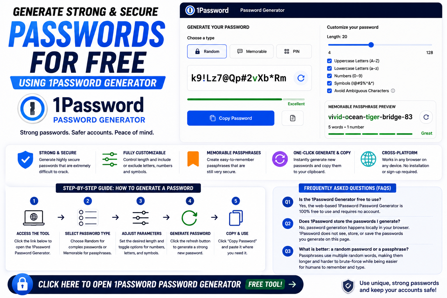 How to Generate Strong and Secure Passwords for Free Using 1Password Password Generator