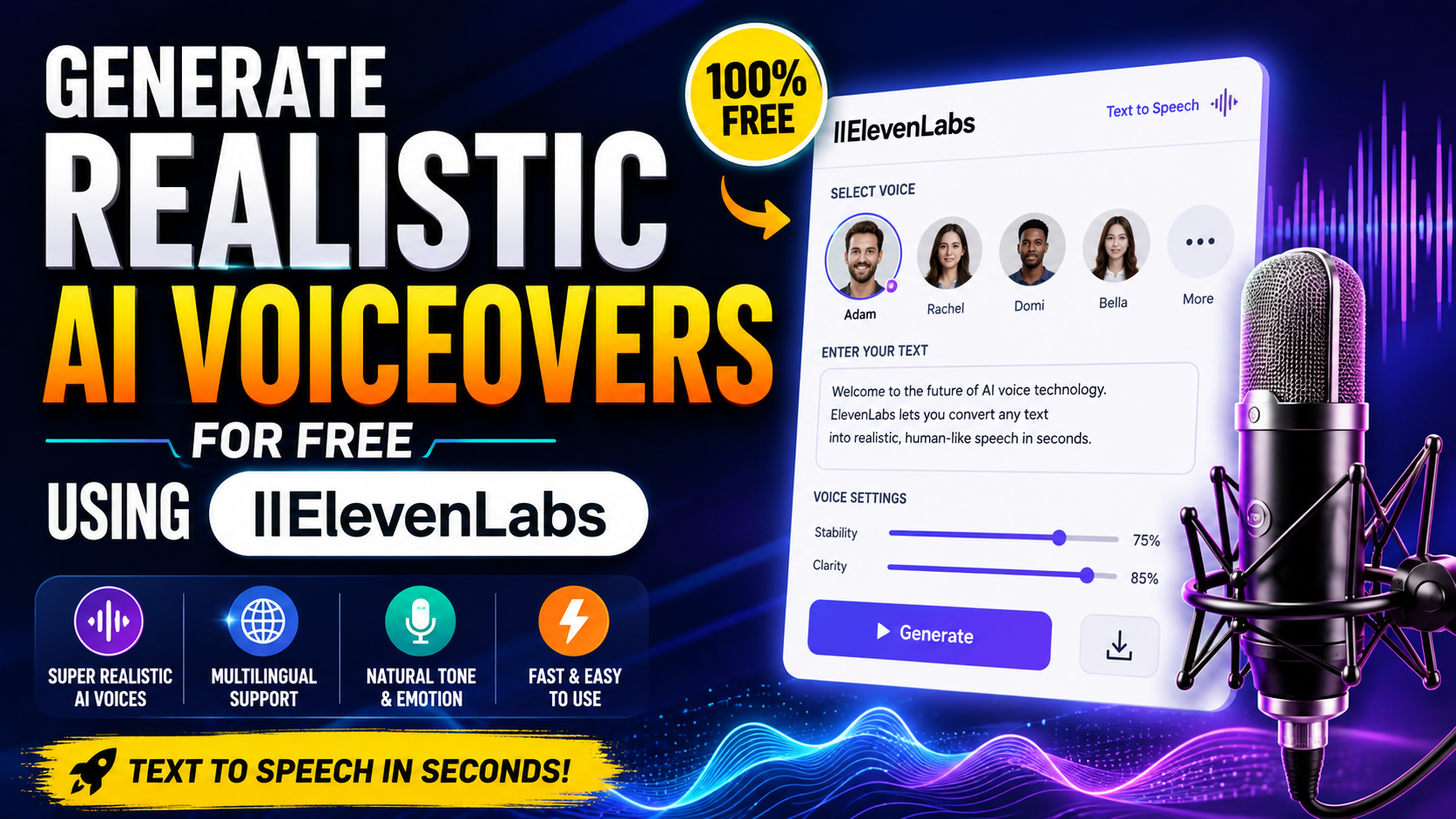 How to Generate Realistic AI Voiceovers for Free Using ElevenLabs
