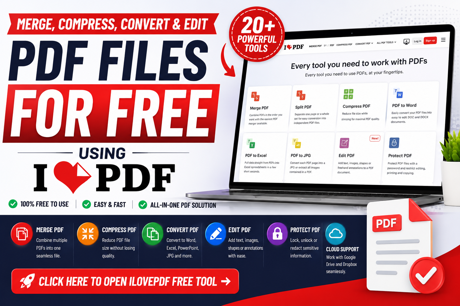 How to Merge, Compress, Convert and Edit PDFs for Free Using iLovePDF